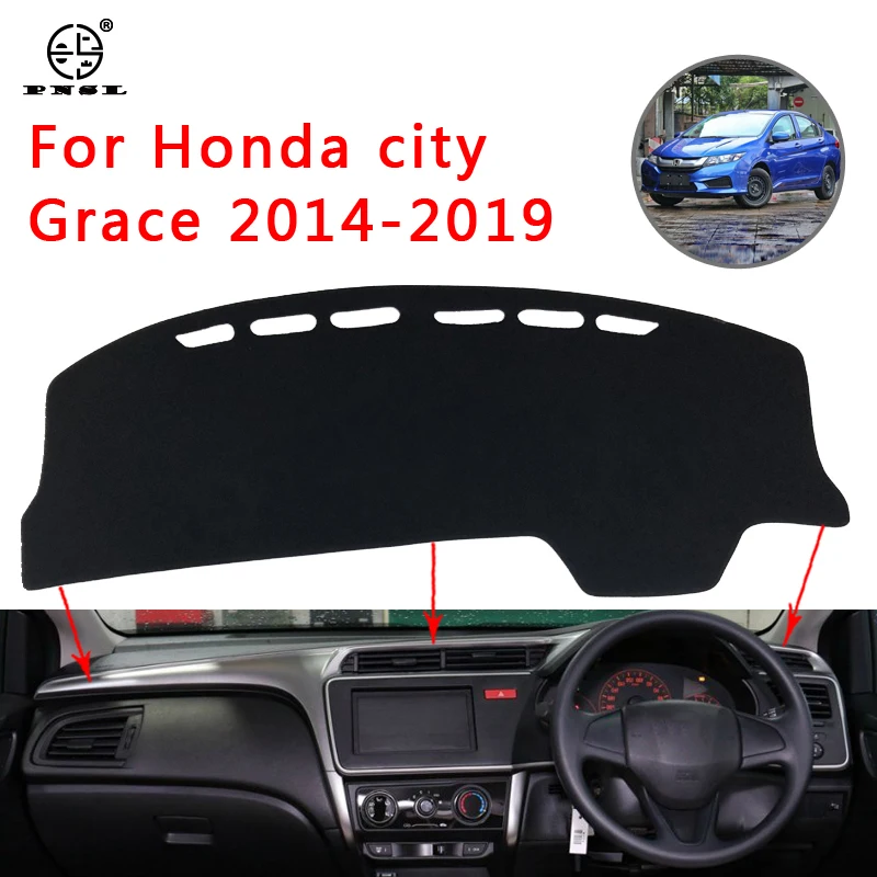 PNSL Car Dashboard Cover Dash Mat Pad Carpet For Honda city Grace 2014-2019 Sun protection anti - slip uv | Автомобили и
