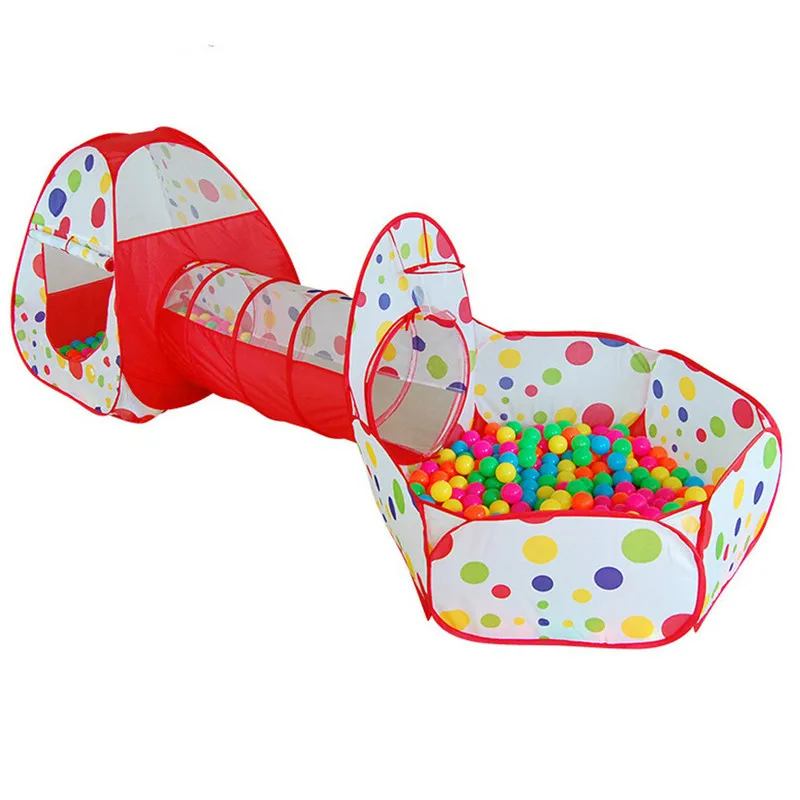 

3 In 1 Play Tent Baby Playhouses Pool for Children Ocean Balls Easily Assembled Foldable Kids Playpen Tunnel Outdoor Play House