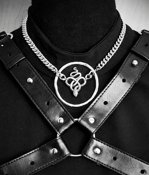 

Gothic Snake -chocker Necklace - Silver Plated- Witchy - Goth - Gothic - Statement - Goddess - Dark Jewelry