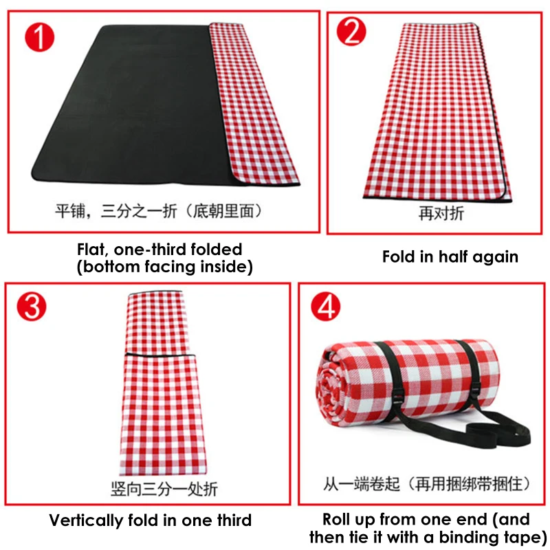 

Thicken Pad Breathable Soft Blanket for Outdoor Folding Waterproof Blanket Camping Beach Plaid Picnic Mat