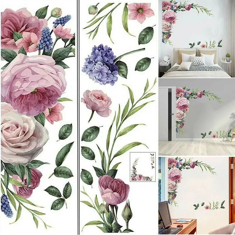 Wallpaper Fashion Wall Sticker Art Mural Flower Nursery Peony Rose Decal Home Decor | Дом и сад