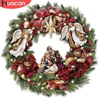 HUACAN бриллиантовый рисунок Рождество венок полный квадрат Новое поступление Алмазная вышивка Иисус религия крестиком Декор для дома