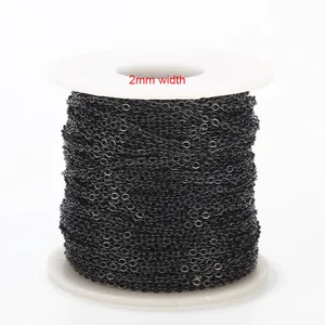 2 метра из нержавеющей стали розовое золотосереброчерная цепочка ожерелье жгут кабелей цепь для самостоятельного изготовления ювелирных изделий