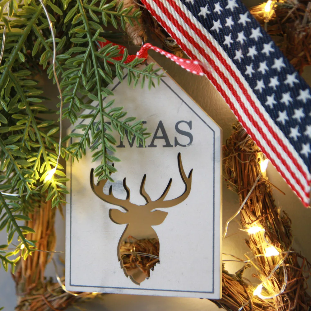 Рождественские банты венок 2 м светящаяся гирлянда дверная стена декоративное