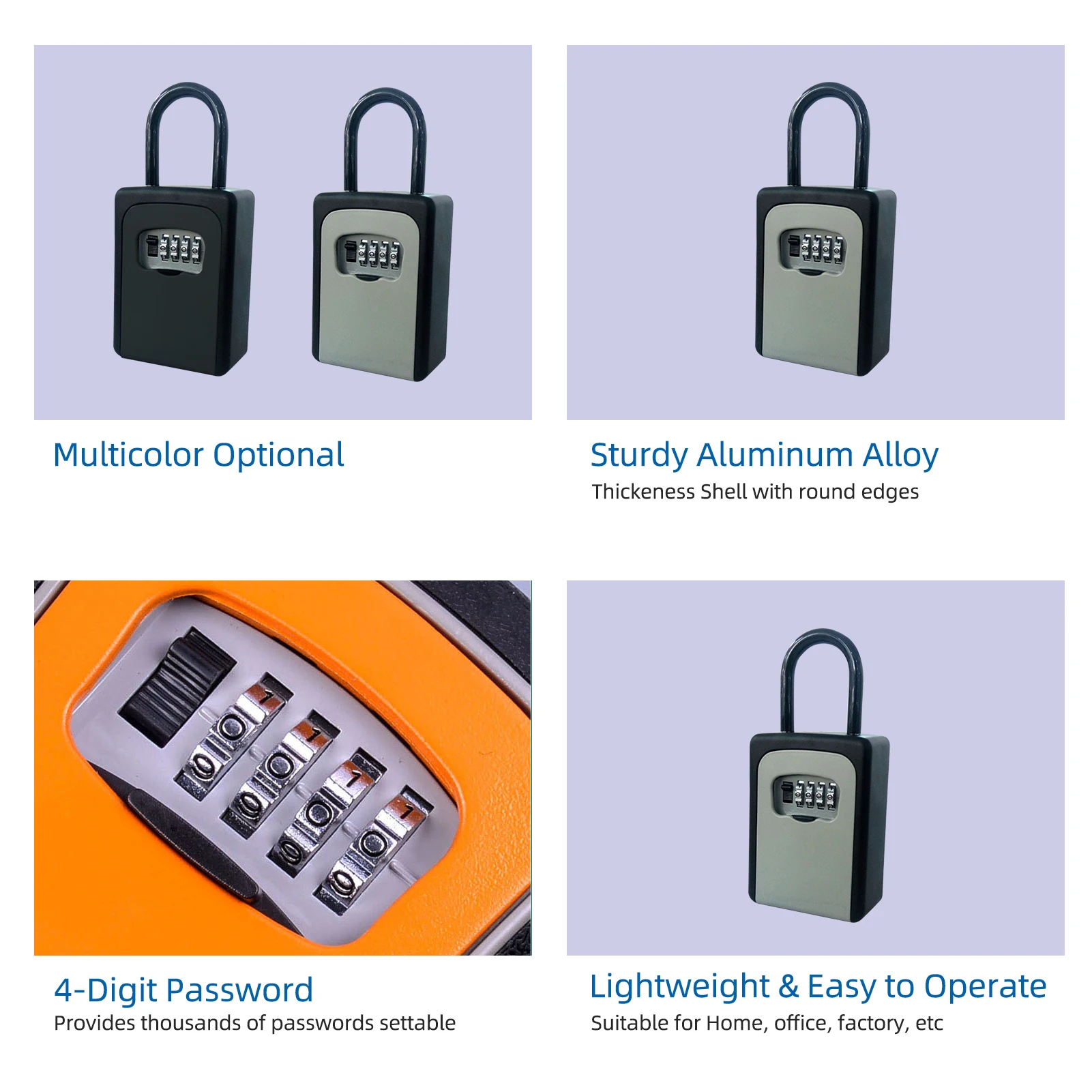 Коробка для ключей С Пылезащитным покрытием из алюминиевого сплава 4-значный