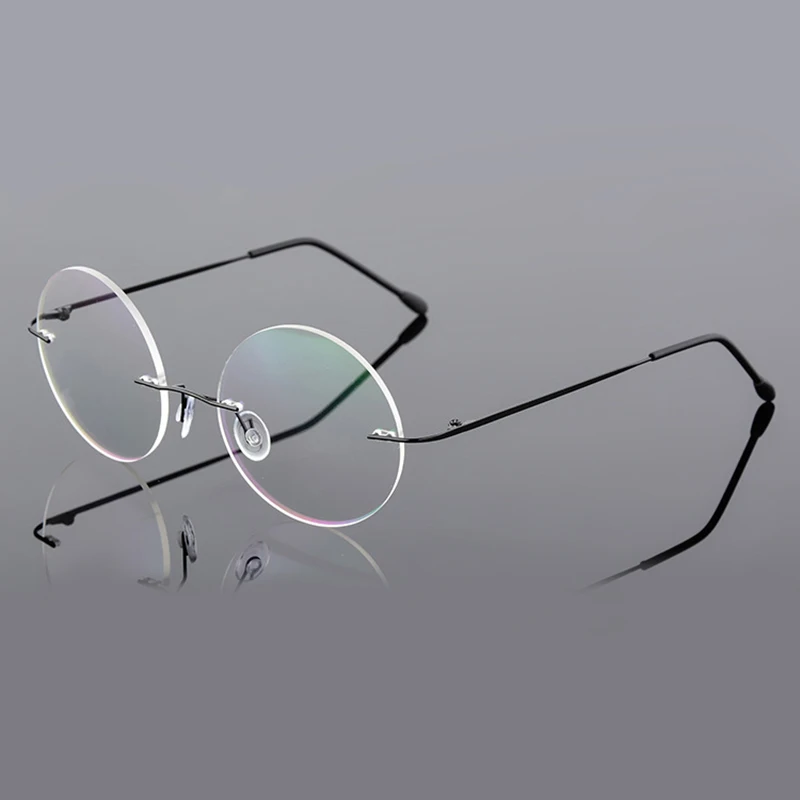 Оправа для очков без оправы мужчин и женщин винтажная Ультралегкая Круглые по