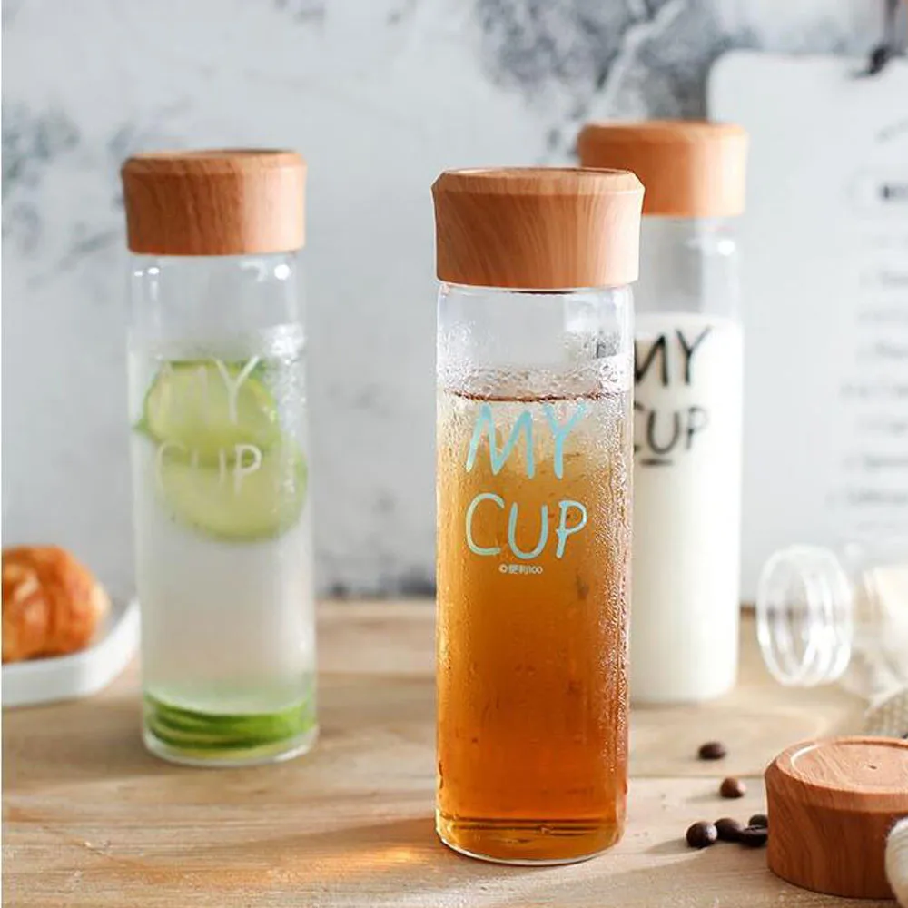 400 мл прозрачная стеклянная бутылка с фильтрацией чая летняя для лимонной воды