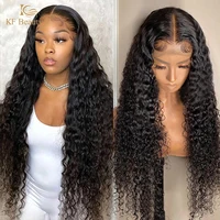 Transparent Lace Frontal Curly Human Hair Wigs With Baby Hair Kinky Curly T Part Wig Pre Plucked Closure Wig 13x4 Lace Front Wig