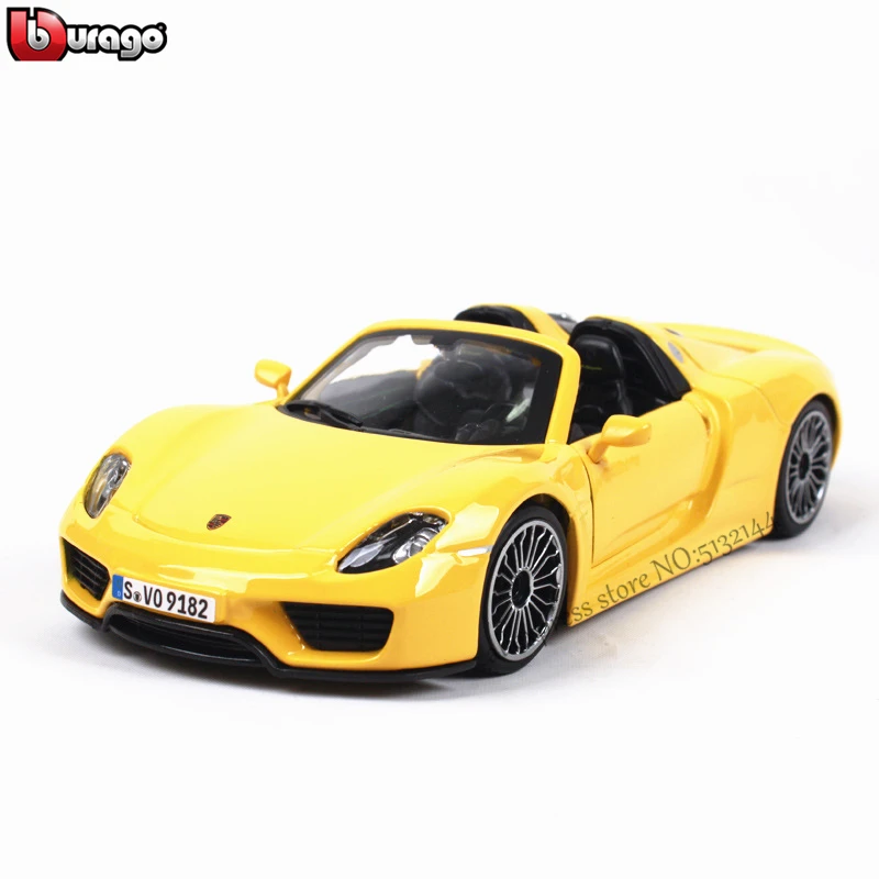 Bburago 1:24 Porsche 918 Spyder simulation alloy car model crafts decoration collection toy tools gift