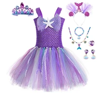 girls dress little mermaid costume fancy up christmas kids sequin tulle tutu birthday party dresses princess cosplay costumes