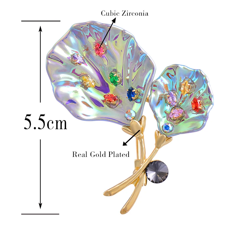 

SINLEERY Korean Style Luxurious Crystal Shell Shaped Brooch Pin Women's Fashion Accessories 2021 XZ178 SSP