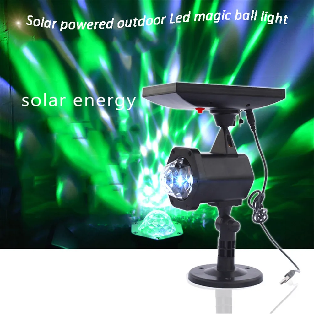 

Вращающийся Хрустальный волшебный шар RGB на солнечной батарее, диско-светильник для сцены, уличная лампа для рождественской вечеринки, сада...
