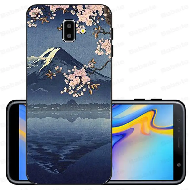 Japanese style Art Crane Fuji Mountain Pattern TPU Soft Phone Case For samsung Galaxy j6 plus A6 A8 A9 A10 A70 A50 Cellphones | Мобильные