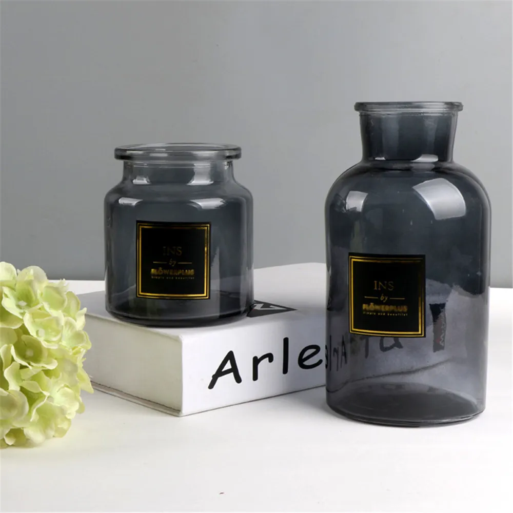 Скандинавский шик серая стеклянная банка для хранения скандинавский