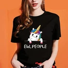 Милая рубашка для людей Ew, унисекс, женские футболки, хипстерские футболки, Веселый единорог, принт, Famale, летняя футболка с графикой Harajuku, Прямая поставка