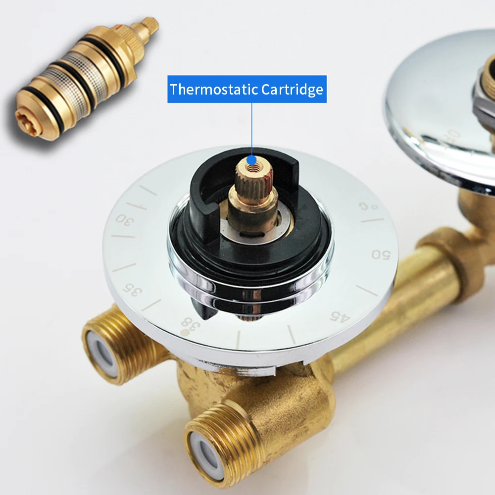 one piece brass thermostatic shower valve mixer shower column diverter valve for bathroom shower bath 2345 output free global shipping