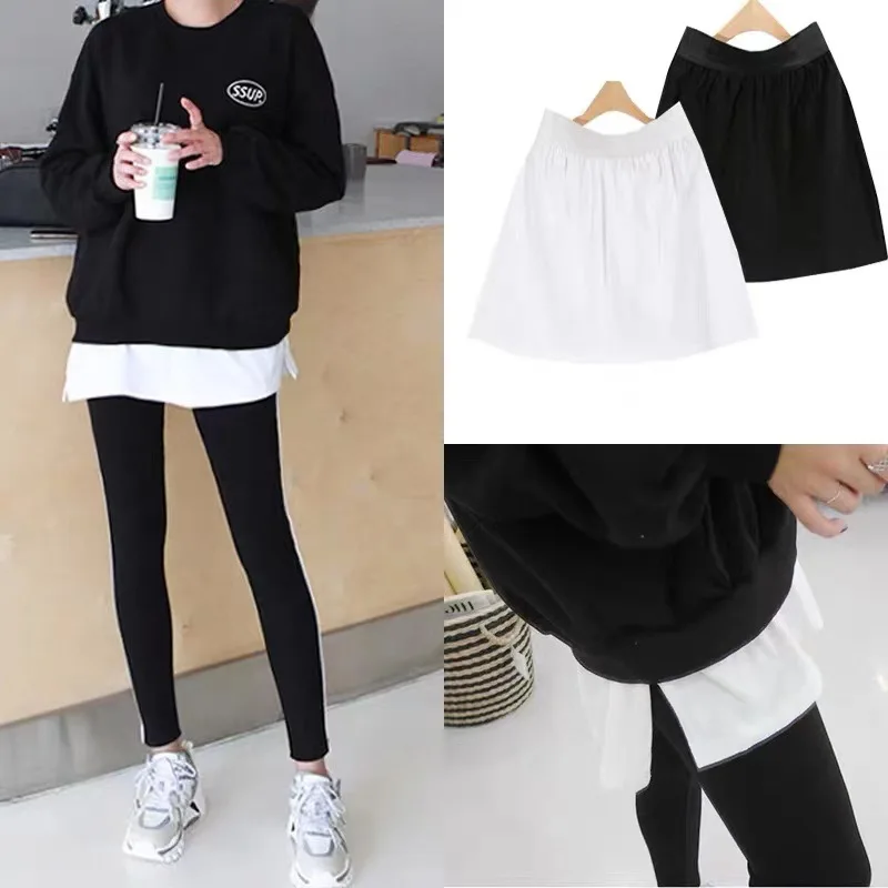 Модный свитер Базовая рубашка для мужчин и женщин поддельная мини-юбка тонкая