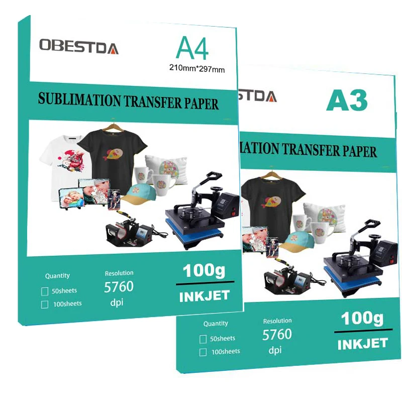 

Popular A4 Sublimation Heat Transfer Paper for Polyester Cotton T-Shirt Cushion Fabrics Cloth Mugs Phone Case Printing Desig