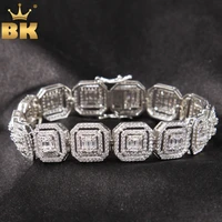 the bling king 13mm link bracelet iced out micro baguette cubic zirconia bracelets luxury charm street style hiphop rock jewelry