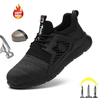 mens safety work shoes steel head kevlar insole wear resistant boots indestructible short sneakers puncture proof walking boots