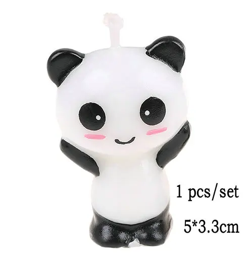 Panda1 1 шт милые панды свечи для торта на день рождения Мультяшные животные искусство свечи для торта топперы для детского душа поставка украшений для вечеринок сделай сам - Цвет: Panda1