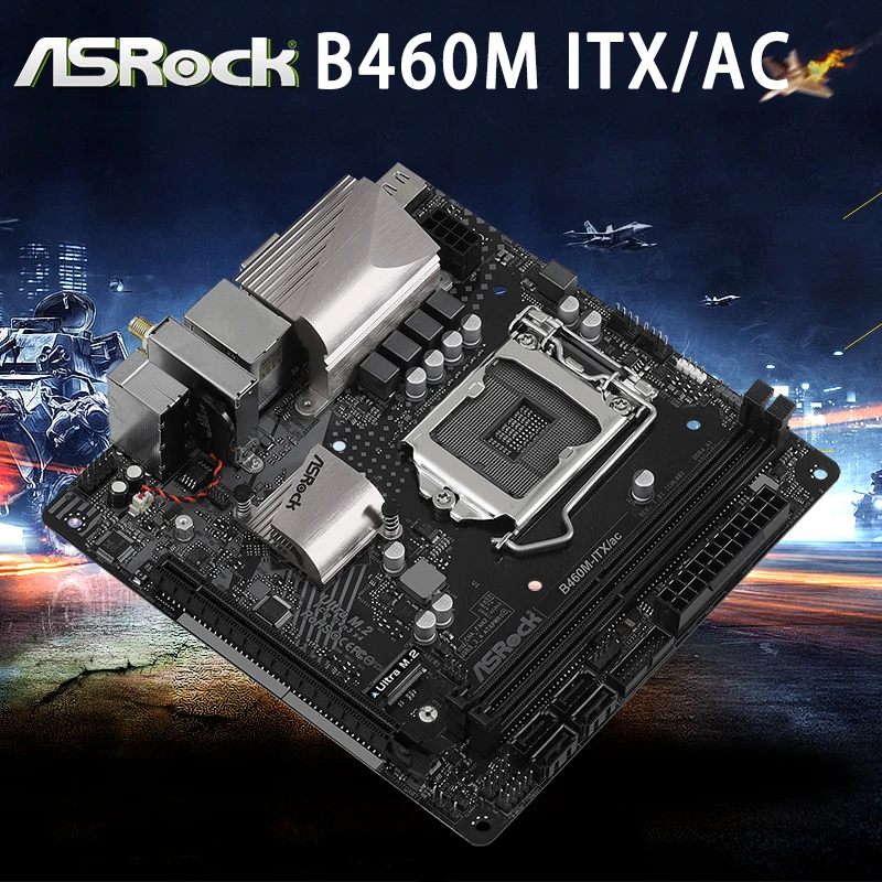 Preise LGA 1200ASRock B460M-ITX/ac Motherboard 10th-Gen 64GB DDR4 2933MHz M.2 Overlocking Bluetooth 4,0 B460 Placa-mãeMini-ITX Neue
