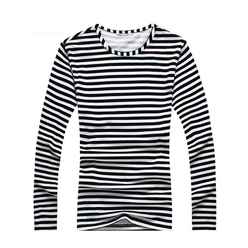 Новинка 2021 модная Осенняя Повседневная футболка в полоску мужские футболки с