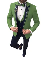 SOLOVEDRESS 2021 Men's Three-piece Slim Lapel Single Button Party Dress Customized Color Size XS S 4XL 5XL