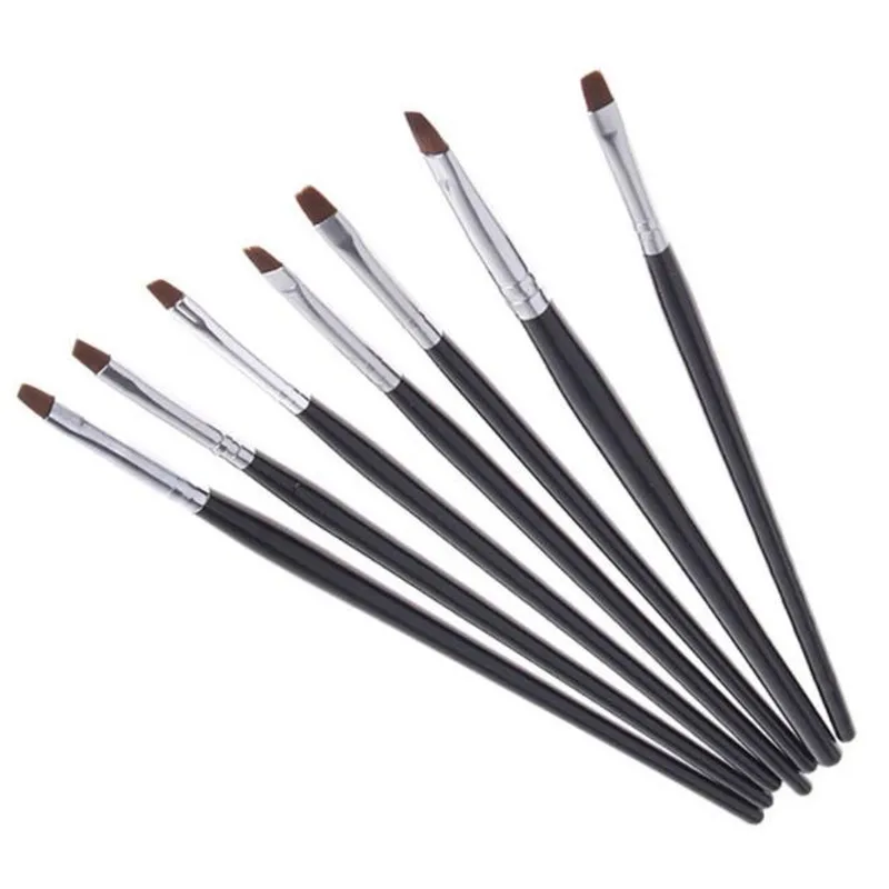 7 шт в упаковке с черной ручкой и мягко из норкового меха дизайн ногтей ручка