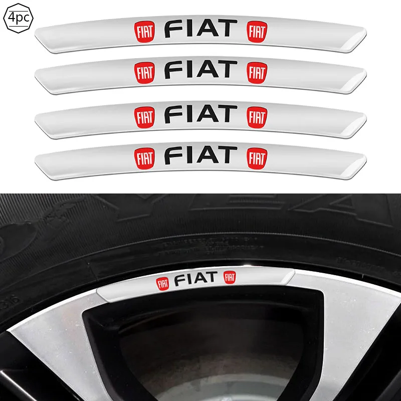 

4pcs Car Carbon Fiber Wheel Hub Sticker Automotive Emblem Goods Stickers for FIAT 500 Ducato Punto Tipo Grande Panda Bravo Croma
