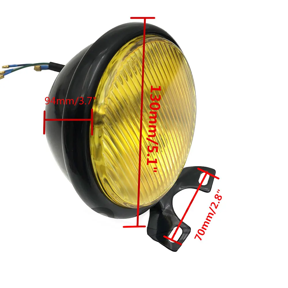 Ретро мотоциклетные фары универсальные круглые 5 дюймов 35 Вт 12 в металлические с