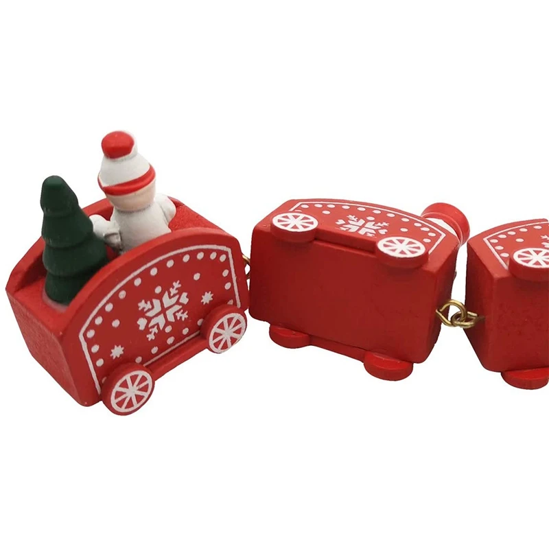 

Christmas Decorations Cartoon Cute Mini Wooden Train Ornaments Kids Gift Toys for Party Kindergarten Home Decoration