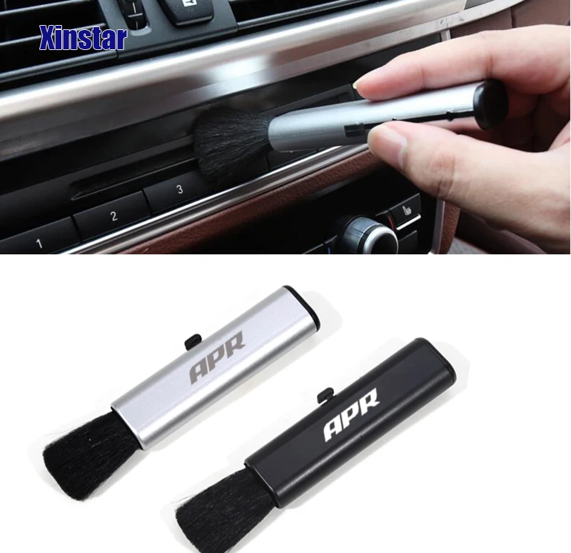 

Plastic APR Car Air Vents Dusting Brush sticker for Volkswagen APR SLINE RS R Line CC Passat Golf 6 Golf7 Audi A4 A6 mk6 mk7