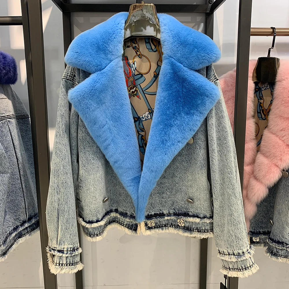 Дизайнерская джинсовая куртка Новое поступление зимняя модная женская верхняя