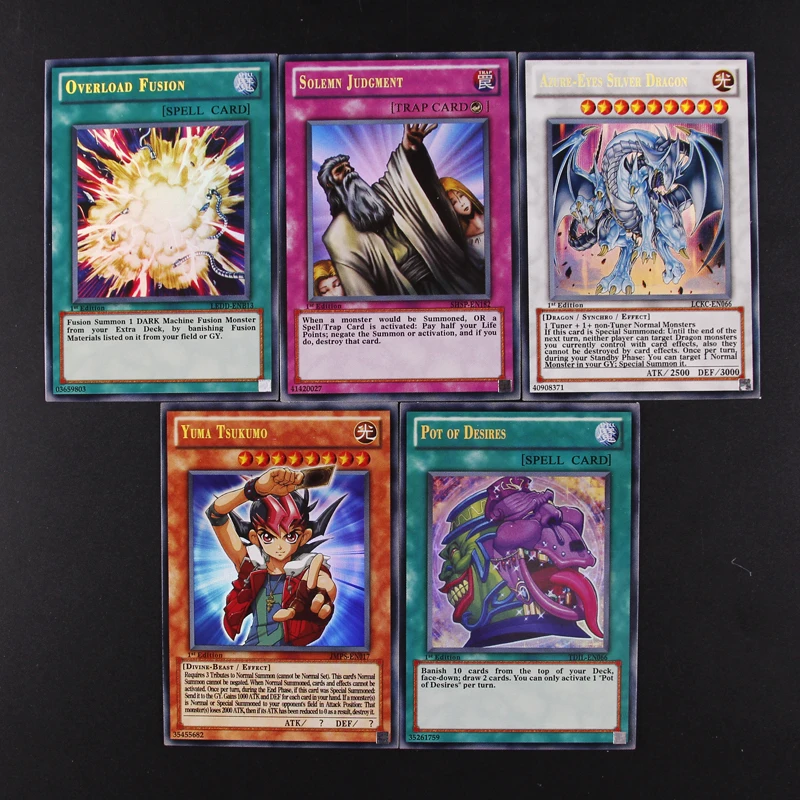 

100PCS Yu Gi Oh Japanese Anime 100 Different English Card Wing Dragon Dragon Giant Soldier Sky Dragon Flash Card Kids Toy Gift