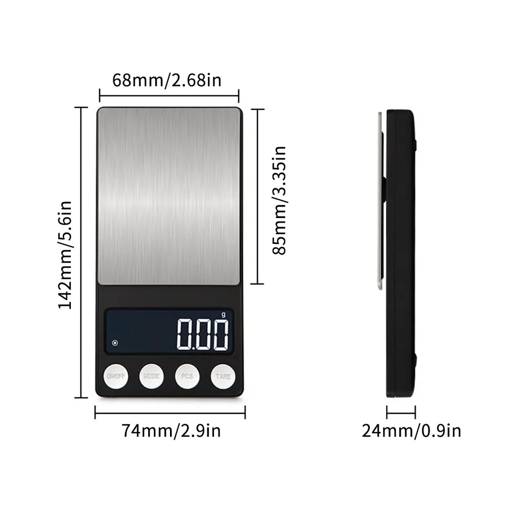 

Pocket Jewelry Digital Scale Batteries Supply Portable Flat LED Electronic Scales With Tray 300/500 0.01/0.1g Sale