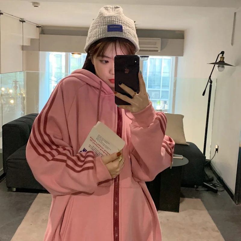 

Coat Female Autumn and Winter 2021 Korean Casual Loose-fitting Hoodie Jum