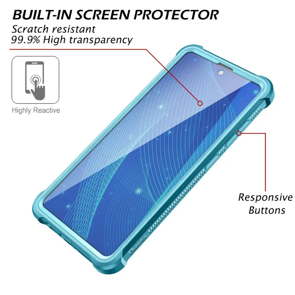 For Samsung Galaxy A71 A51 Cover with Built-in Screen Protector Clear Shockproof Bumper Hard Case Support Wireless Charging | Мобильные
