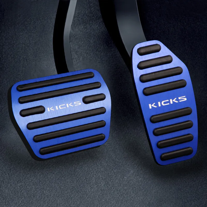 

Aluminum alloy Car Accelerator Gas Pedal Brake Pedal Cover Non Slip Pads AT For Nissan Kicks 2016 2017 2018 2019 Accessories
