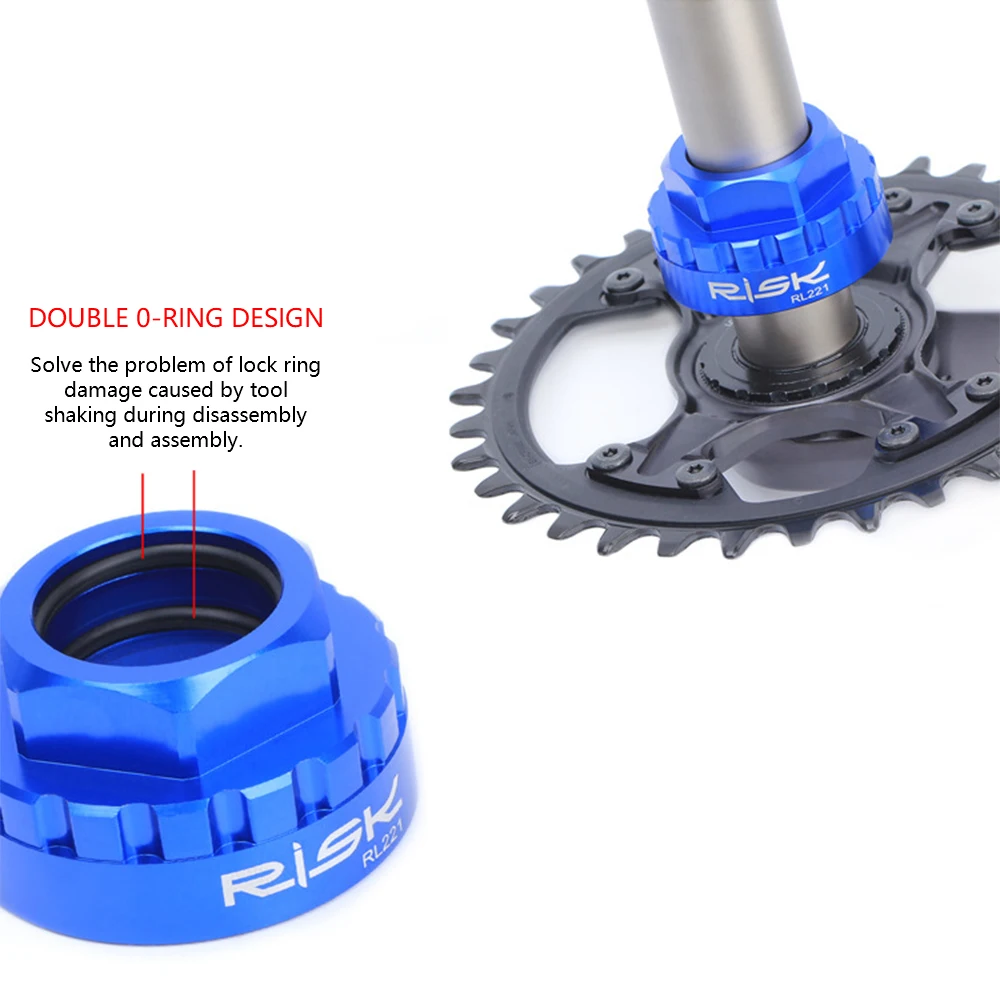 

RISK Chainring Mounting Tool 12 Speed Bike Direct Mount Chainring Lock Ring Removal Tool for M7100/M8100/M9100 XT Crankset