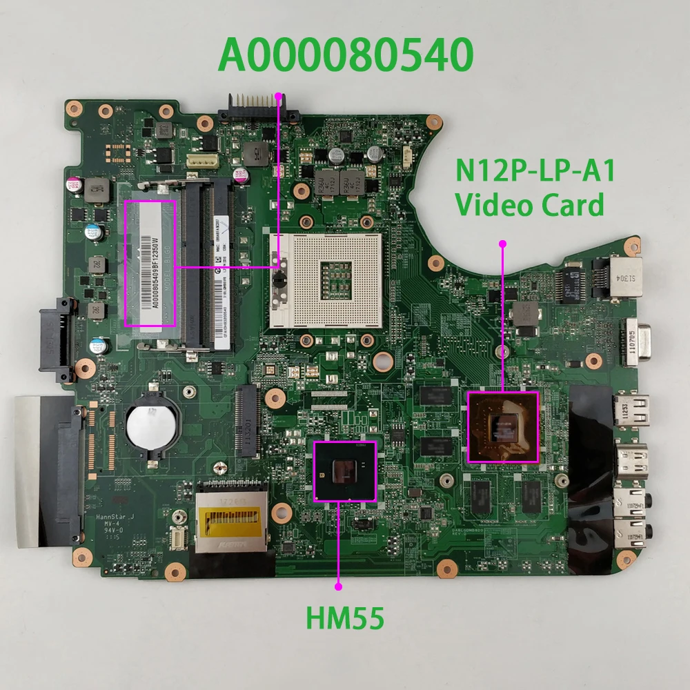Зеленый цвет A000080540 DABLGDMB8D0 w N12P LP A1 GPU для Toshiba Satellite L750 L755 Ноутбук Материнская плата