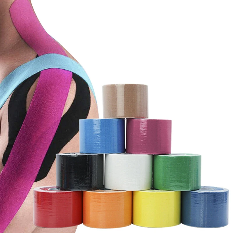 

Kinesiology Tape Muscle Bandage Sports Cotton Elastic Adhesive Strain Injury Tape Knee Muscle Pain Relief Stickers Gym Accessory