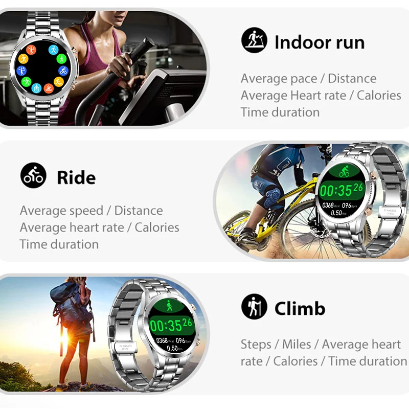 

LIGE Men's Smart Watch Full Screen Touch Bluetooth Call IP67 Waterproof Blood Pressure Heart Rate Monitoring Sports Smart Watch