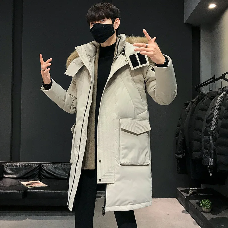 2021 Fashionable Coat Thicken Jacket Men Hooded Warm Lengthen Parka Coat White Duck Down Hight Quality Male New Winter Down Coat