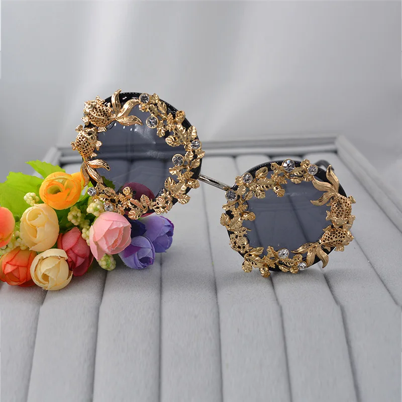 Женские солнцезащитные очки в стиле барокко роскошные винтажные Брендовые с