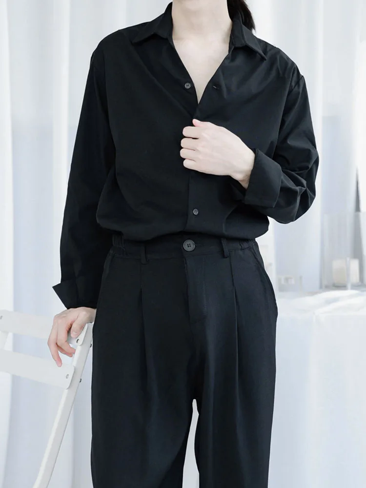Men's Long-Sleeve Shirt Spring And Autumn New British Mature Gentleman High Street Daily Leisure Loose Large Shirt