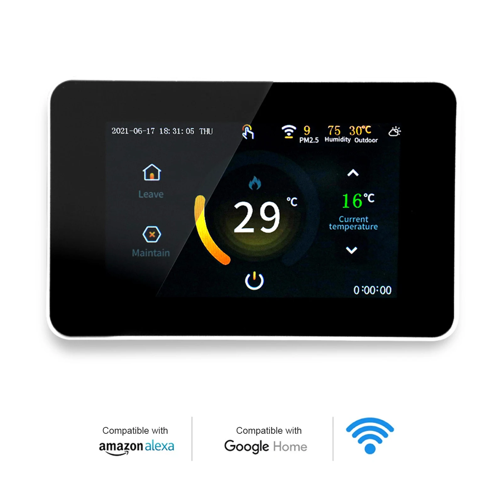 

85-275V WiFi Smart Thermostat Programmable Thermostat 7 Days Schedule APP Remote Voice Control work with Alexa Google Assistant