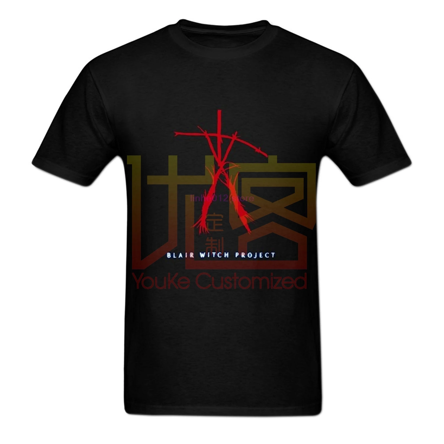 Футболка мужская с круглым вырезом топ принтом спереди в стиле хип-хоп