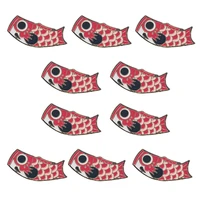 10pcs japanese style red koi fish flag brooch enamel pin bag clothes jewelry decorative lapel pins badge for friends kids gifts