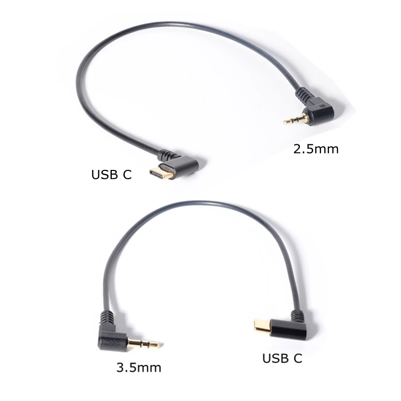 Кабель 3 5 мм и 2 аудио в USB C угол 90 градусов Type до колено штекер AUX кабель для